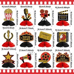 Pajean 12 Pieces Movie Night Party Decorations Supplies Theater Red