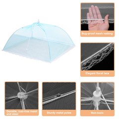 6 Pcs Large and Tall Food Covers 17″ Mesh Food Covers for Outdoors, Blue