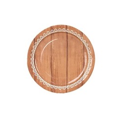 25 BROWN 9″ Wood Print Floral Lace Paper Salad Dinner PLATES Party Decorations