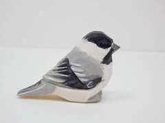 Chickadee Bird Cake Topper Bride Groom Love Wedding Engagement Carve Wood Statue