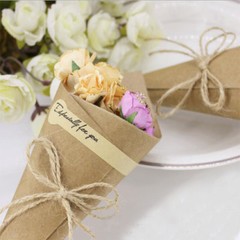 50/100 Vintage Cones Kraft Paper Bouquet Candy Boxes Wedding Party Gifts Flower