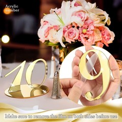 10 Pcs Table Numbers for Wedding 1-10 Reception Wedding Numbers Signs with Ho…