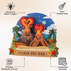 Musical Father’s Day Card – I Lava You 3D Pop Up Fathers Day Card with Lights…