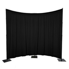 11 ft Black Adjustable Heavy Duty Curved Pipe and Drape Backdrop Support Kit