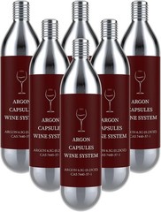 6 Pack Argon Gas Capsules Compatible with Wine Preservation, Silver