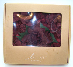 Ling’s Moment Artificial Flowers 9 pcs Silk Dahlia 5.5″/4.5″, Burgundy Silk