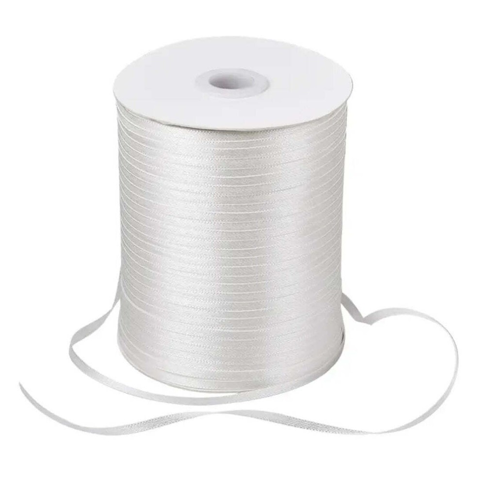 White 3mm Satin Ribbon per 10 metres