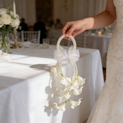 White Calla Lily Hand Arrangement Realistic Look Calla Lily Bridal Arrangement