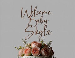 Personalized Wedding Cake topper, Custom wording script cake topper