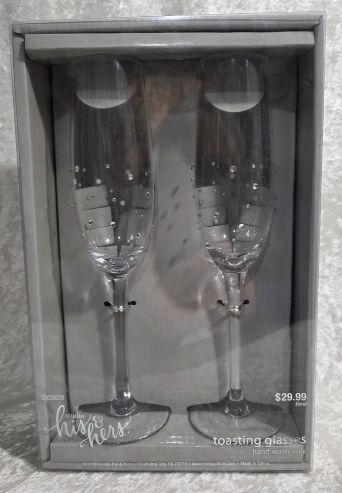 Studio, His And Hers 8 Oz Toasting Glasses New In Box.