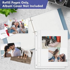Photo Album Refill Pages for 3 Ring Binder, 50 Sheets/100 Pages Self Adhesive…