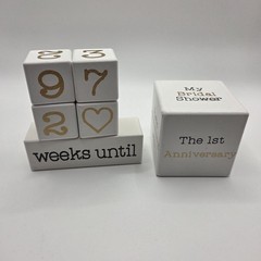 Collins Fresh + Original Wooden Block Wedding Countdown Calendar