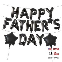 16 Inch “HAPPY FATHER’S DAY” Balloons Banner with 18 Inch Star Balloons –