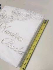 Elegant White Nuestra Boda Wedding Photo Album 11″x12″ 3 Ring Binder