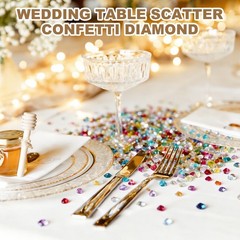 7200Pcs 3mm Wedding Table Scatter Confetti Diamond for Party, Olive Green AB