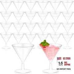 Set of 24 Disposable Clear 2 oz Martini Glasses – Disposable for Cocktails