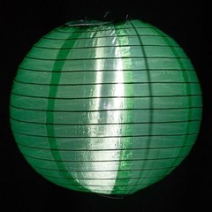 20″ Dark Green Nylon Lantern, Even Ribbing, Durable, Hanging Decoration