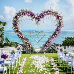 XL Heart Shape Wedding Arches for Ceremony 220CM Arch Backdrop Stand Party Decor