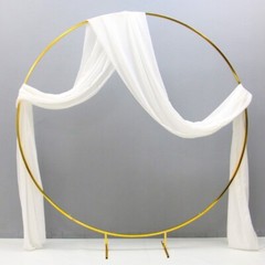 Circle Gold-Plated Shiny Wrought Iron Round Flower Stand Wedding Arch Props Deco