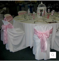 Universal Chair Covers White Polyester Self Tie Wedding Party Chair Decoration