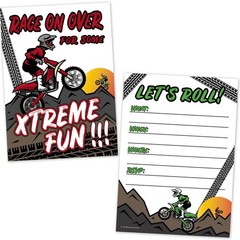 Motocross Dirt Bike Racing Party Birthday Party Invitations for Kids (20 Coun…