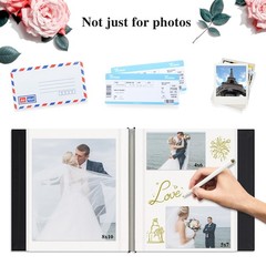 Self Adhesive Photo Album, Black Scrapbook Album with DIY 40 Blank Pages, Wed…