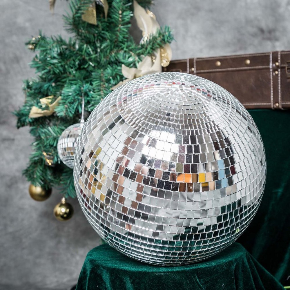 16″ Large Silver Glass Hanging Disco Mirror Ball Wedding Party Decorations SALE