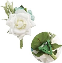 Jackcsale Boutonniere Brooch Flower Bridegroom Groom Men’s Boutineer with Pin