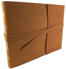Large Rustic Genuine Leather Photo Album with Gift Box – Scrapbook Style Page…