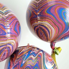 13-Inch wide 4D Round Orbz Marble Mylar Foil Balloons Party Wedding Decorations