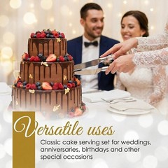 LUSHIG Cake Knife and Server Set | Acrylic Faux Crystal Handles & Premium 420…
