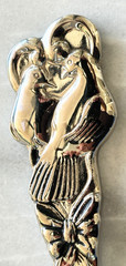 Vintage Silver Tone Cake Pie Server Butterfly Floral Scroll Handle Dessert Slice