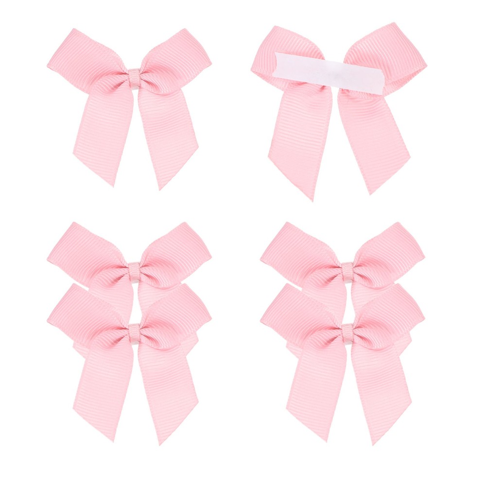 6Pcs Mini Grosgrain Ribbon Bow 2″ Self Adhesive Flower Bows Light Pink