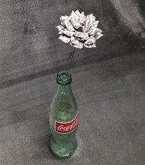 Handmade Paper Flower on stem (Gray Pattern No.3) for Wedding, St. Valentine’s