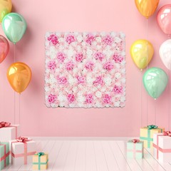 PINK 1*1m Artificial Flower Wall Panel Rose Dahlia Hydrangea Wedding Party Decor