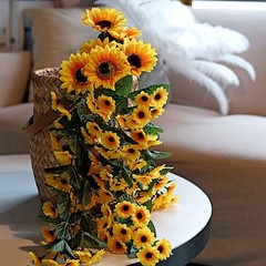 22″ Silk Sunflowers Artificial Hanging Vine Bush Party Events Home Decorations