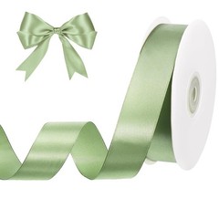 woric Sage Green Ribbon 1 Inch 50 Yards Light Satin 1 Inch,