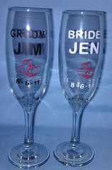 PERSONALIZED BRIDE & GROOM Champagne toast Glasses – Unique! Or design ur own!