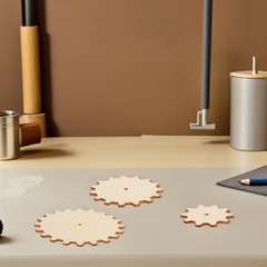 45pcs Wooden Gears Unfinished Cutouts Craft Supplies For Diy Projects Painting