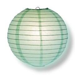 4″ Cool Mint Green Round Paper Lantern, Even Ribbing Decoration (10 Pack)