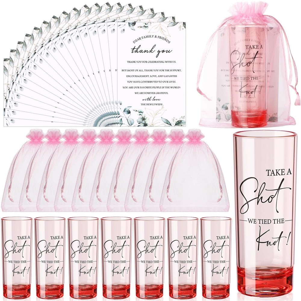 Sliner 50 Set Wedding Favors for Guests Bulk 2oz Acrylic Take a Shot We Tied …