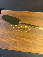 Mr & Mrs Love Is Sweet Champagne Flute Set in Wooden Box