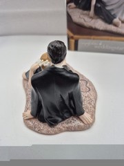 Weddingstar Romantic Couple Lounging On Beach Hand Painted Porcelain Cake Topper