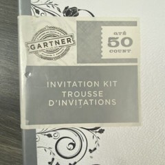 Gartner 50 Count Wedding Engagement Invitation Kit Black & White Ornate New