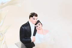 VTG RETCO 1965 Wedding Cake Topper Bride Groom Arch Mid Century 10 Inch