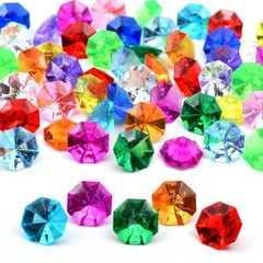 60pcs Acrylic Diamond Gems Pirate Plastic Large 32mm x 24mm, Multicolor