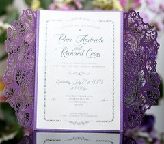 100x Wedding Invitation Cards Laser Cut Hollow Out Romantic Holiday Party Floral