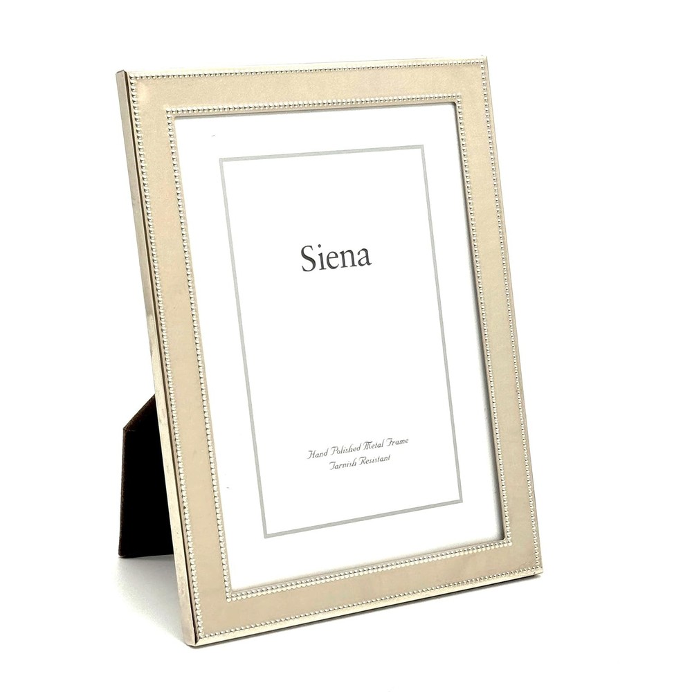 Siena Beaded Silver Picture Frame, Tarnish Resistant Finish, Perfect Photo Fr…
