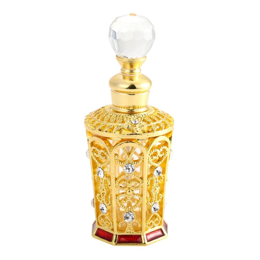 Yetaha Vintage Refillable Empty Perfume Bottles, Jeweled 0.4 Ounces, Golden
