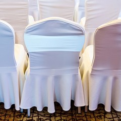 20Pcs Reusable Elastic Chair Sashes Bands for Party Sky Blue Universal Fit